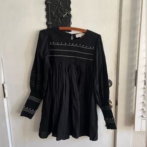 Steele Embroidered Long Sleeve Mini Dress